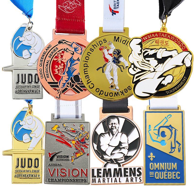 Exclusive Design 1st Place Medal Bronze Silver Gold Medals Plated 3D Custom World Award Sports Bjj Karate Wkf Taekwondo Medals