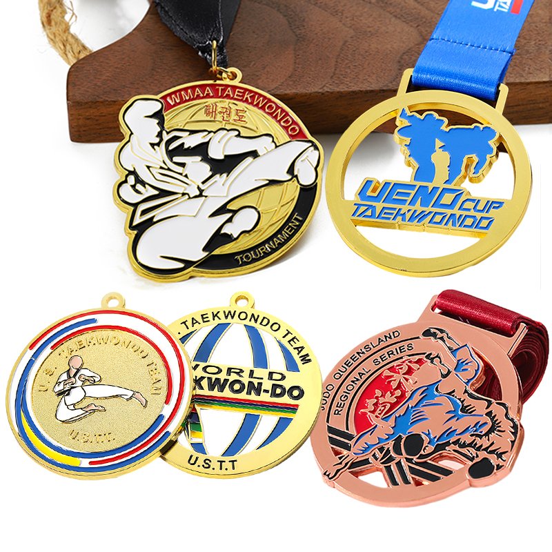 Exclusive Design 1st Place Medal Bronze Silver Gold Medals Plated 3D Custom World Award Sports Bjj Karate Wkf Taekwondo Medals