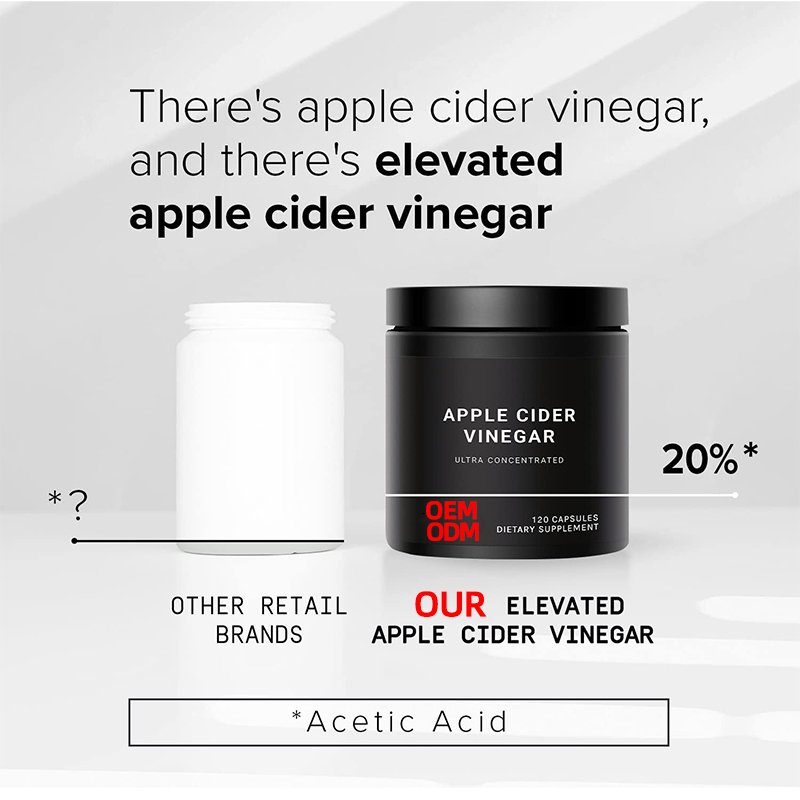 2010mg Formula Pills,20% Acetic Acid Ultra High Strength Non-GMO Apple Cider Vinegar 120 Capsules With Cayenne Pepper