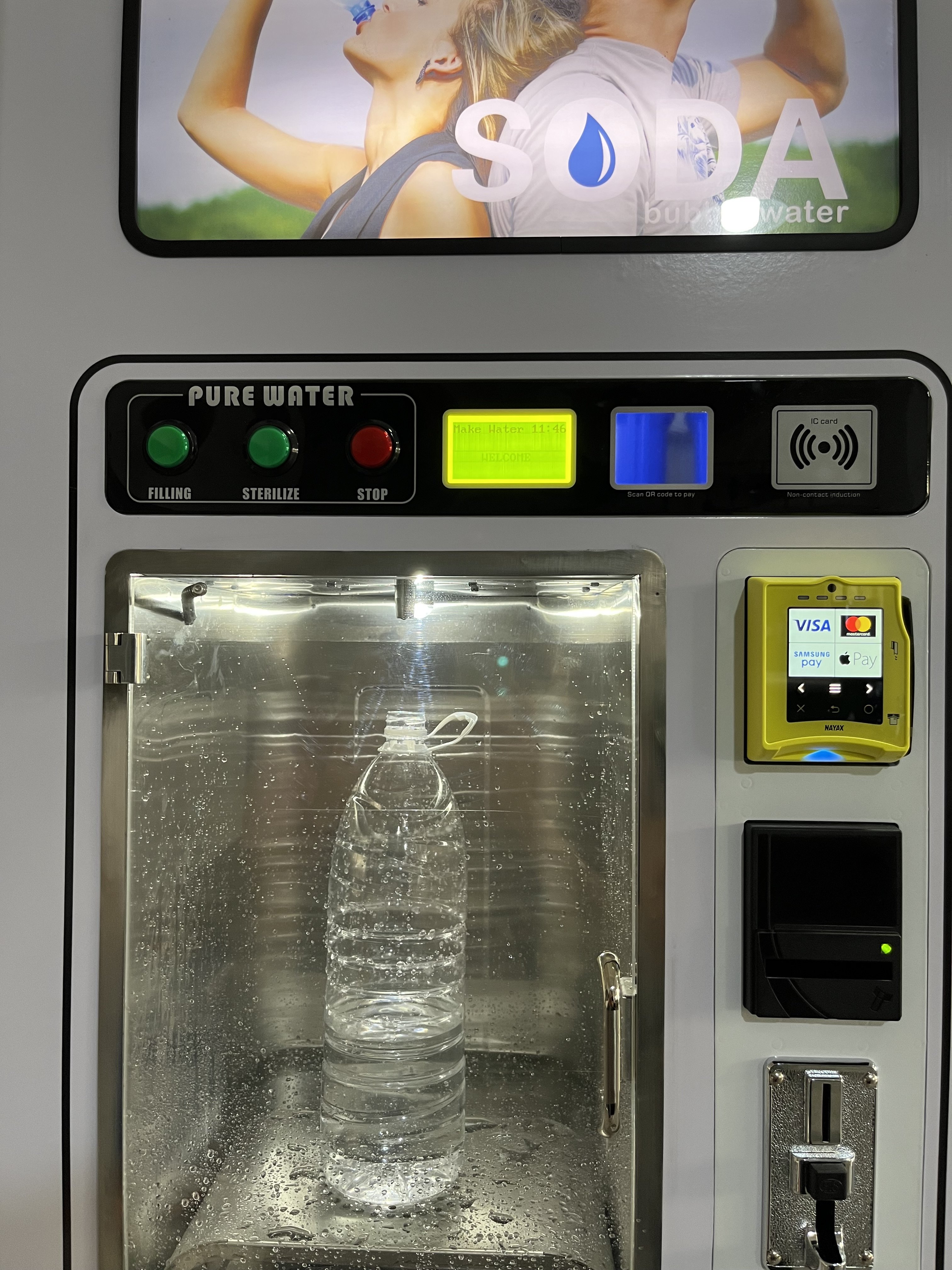 economical model bottle fill mounted machines coins carbonated vendor large soda and pure water vending machine with ice