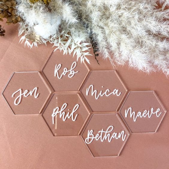 High Quality Factory Price Acrylic Name Card Fashion Wedding Place Card Special Occasions Customize Lucite Card