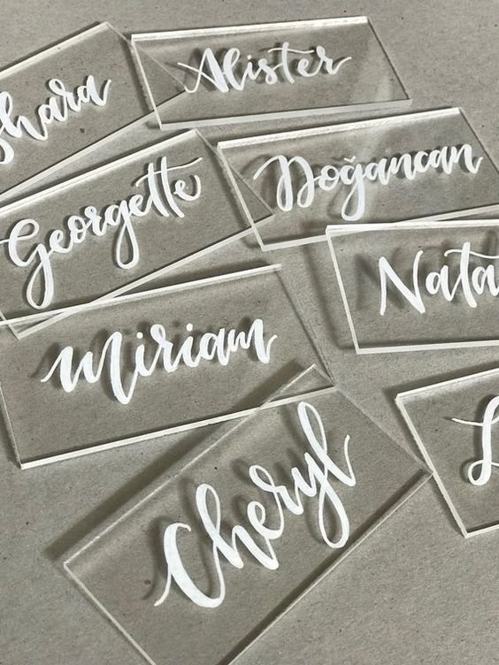 High Quality Factory Price Acrylic Name Card Fashion Wedding Place Card Special Occasions Customize Lucite Card