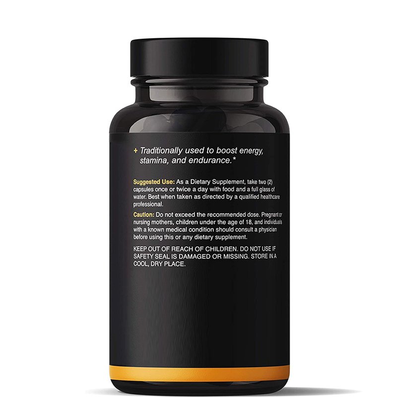 Black Maca Root Powder Capsules for Men Women Supports Healthy Energy Performance Non GMO 120 Capsules