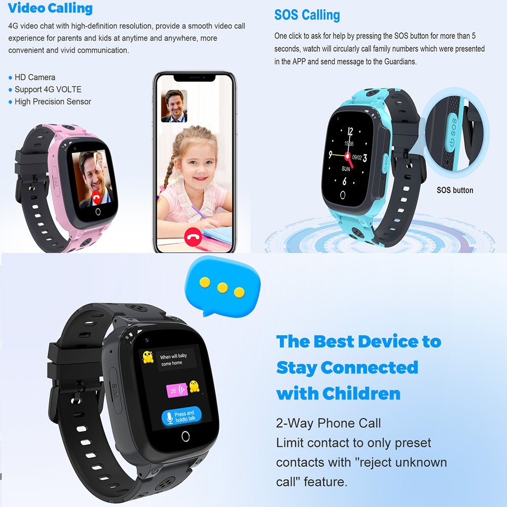 SIM supported calling smart watch phone sim card supported voice call gps positioning kids smart watch