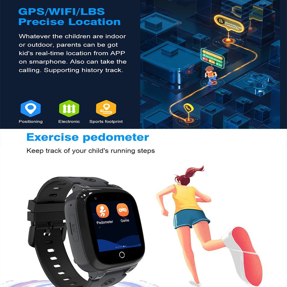 SIM supported calling smart watch phone sim card supported voice call gps positioning kids smart watch