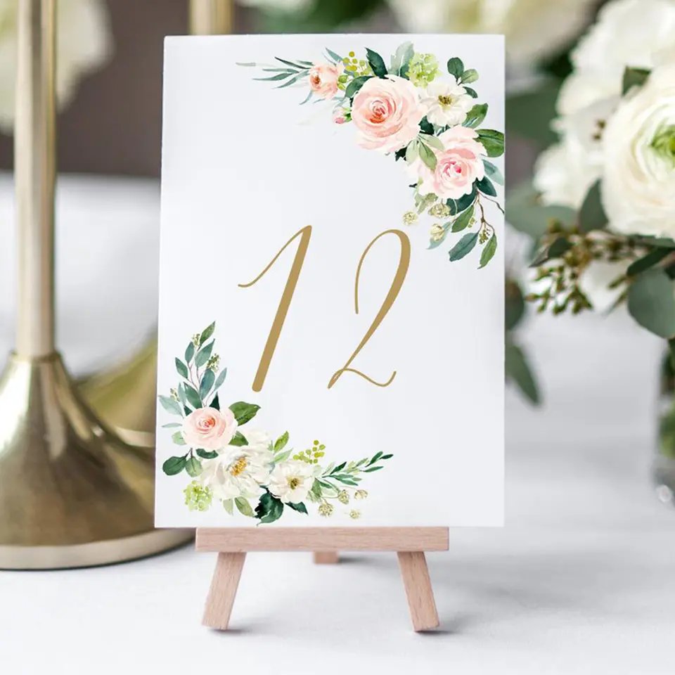Custom 4*6'' Wedding Table Card Printing Greeting Holiday Festival Gift Cards Table Number Card