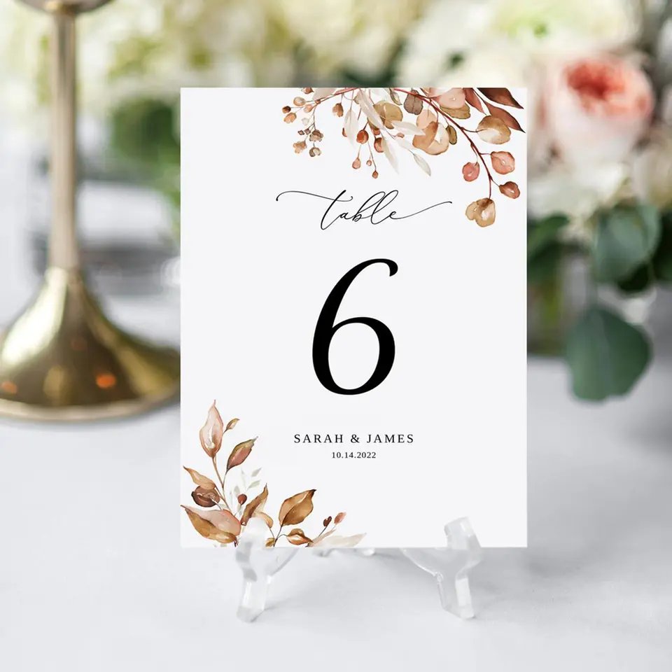 Custom 4*6'' Wedding Table Card Printing Greeting Holiday Festival Gift Cards Table Number Card