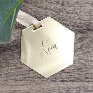 Custom Mirror Acrylic Name Place Luggage Tags Engravers Logo Clear Gift Hanger Tag For Wedding Event