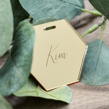 Custom Mirror Acrylic Name Place Luggage Tags Engravers Logo Clear Gift Hanger Tag For Wedding Event