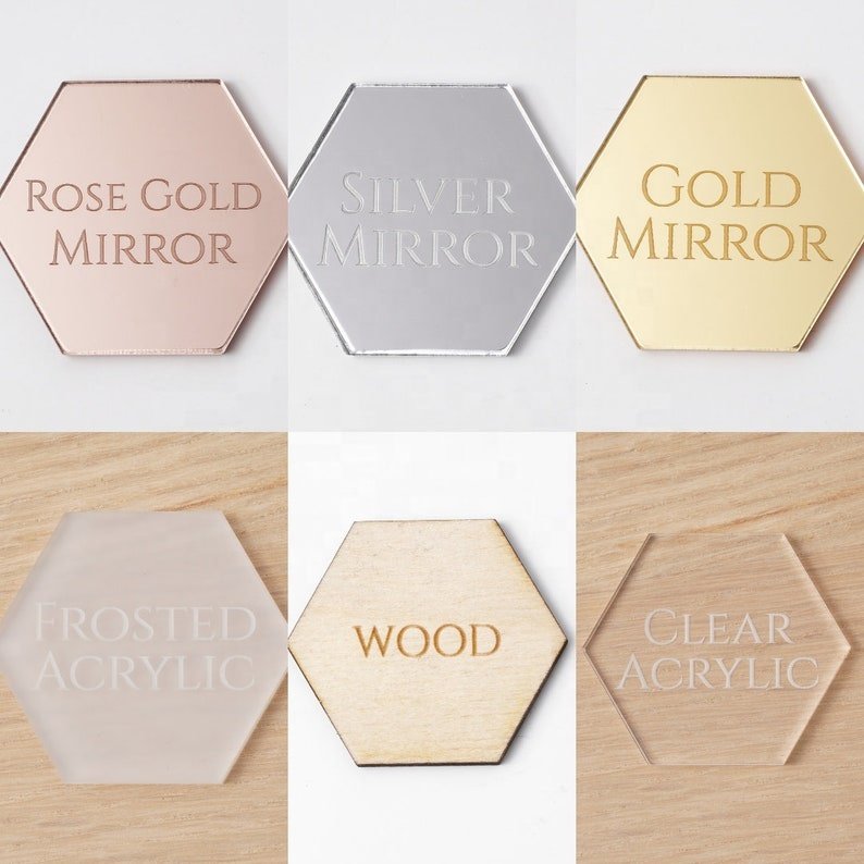 Custom Mirror Acrylic Name Place Luggage Tags Engravers Logo Clear Gift Hanger Tag For Wedding Event