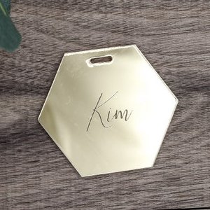 Custom Mirror Acrylic Name Place Luggage Tags Engravers Logo Clear Gift Hanger Tag For Wedding Event