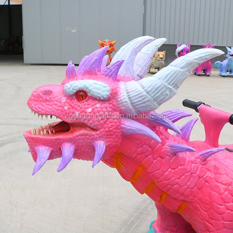 24 V Dinosaur Riding Car Electric Animal Rides For Kids Ride Along Animals For Shopping Center