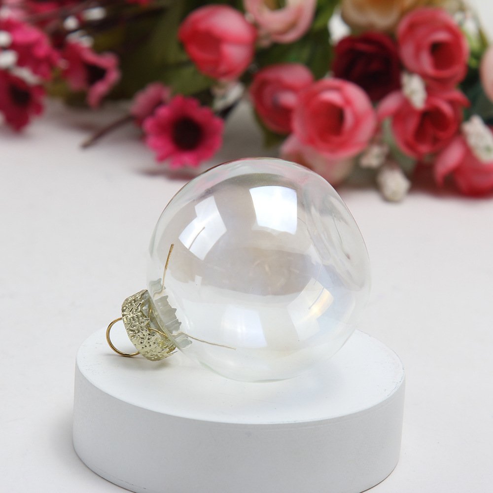 4/6/8/10cm Rustic Christmas Bauble Place Card Name Table Holder Clear Transparent Glass Ball