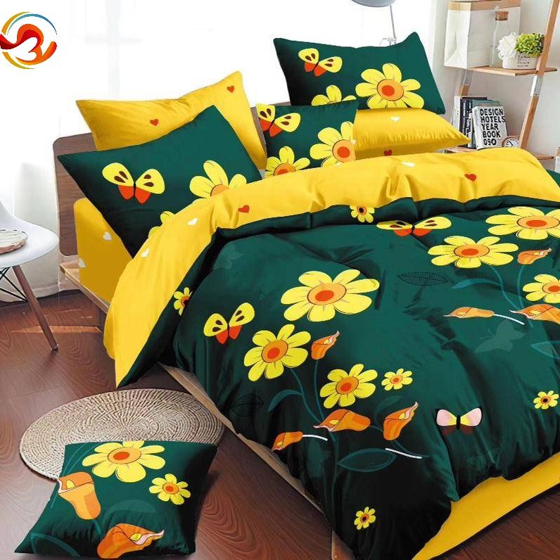 Designer Floral Bedding Set 3 Places Drap de Lit 4-Piece Bed Sheet Pillow Cases Wholesale Polyester Bedding set