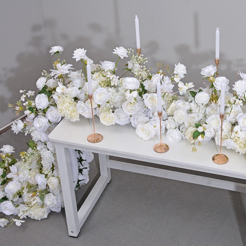 JCF024 Wedding Table Placed Long Row Flowers Wedding Arch Decorated Long Flower Row Simulation Artificial flowers