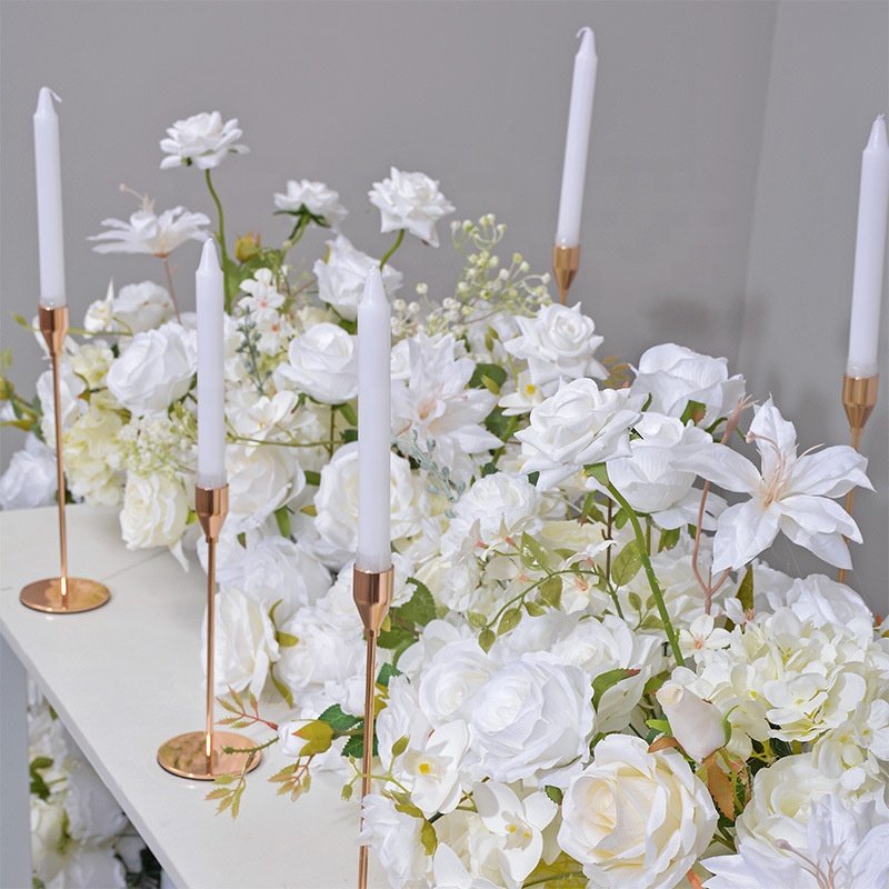 JCF024 Wedding Table Placed Long Row Flowers Wedding Arch Decorated Long Flower Row Simulation Artificial flowers