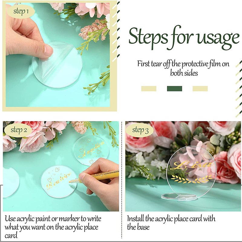New arrival wedding place card holders clear black acrylic rounded table number