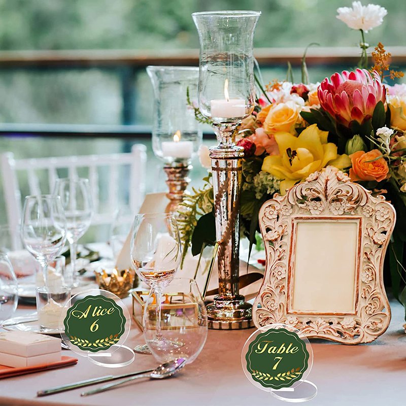 New arrival wedding place card holders clear black acrylic rounded table number