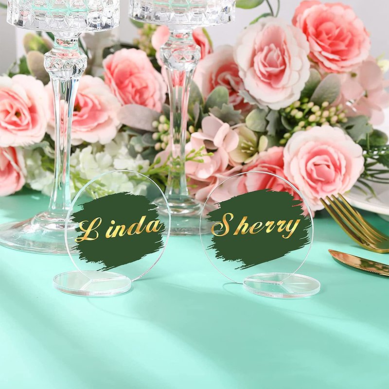New arrival wedding place card holders clear black acrylic rounded table number