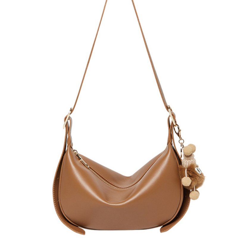 Designer cowhide high-end Maillard style women's bag 2024 new single shoulder bag popular spring/summer diagonal cross bag