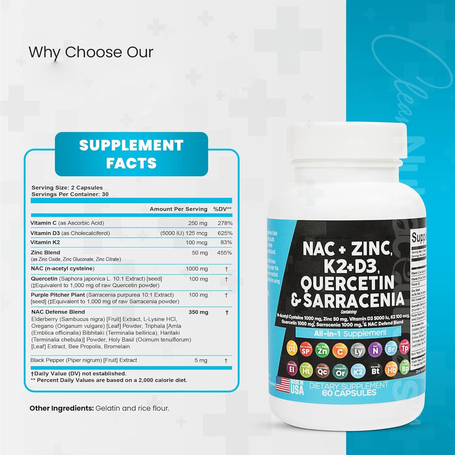 OEM L-Tyrosine Mucuna Ashwagandha Capsules with N-Acetyl Cysteine Capsules 5-HTP Vitamins NAC Capsules for Focus Brain Health