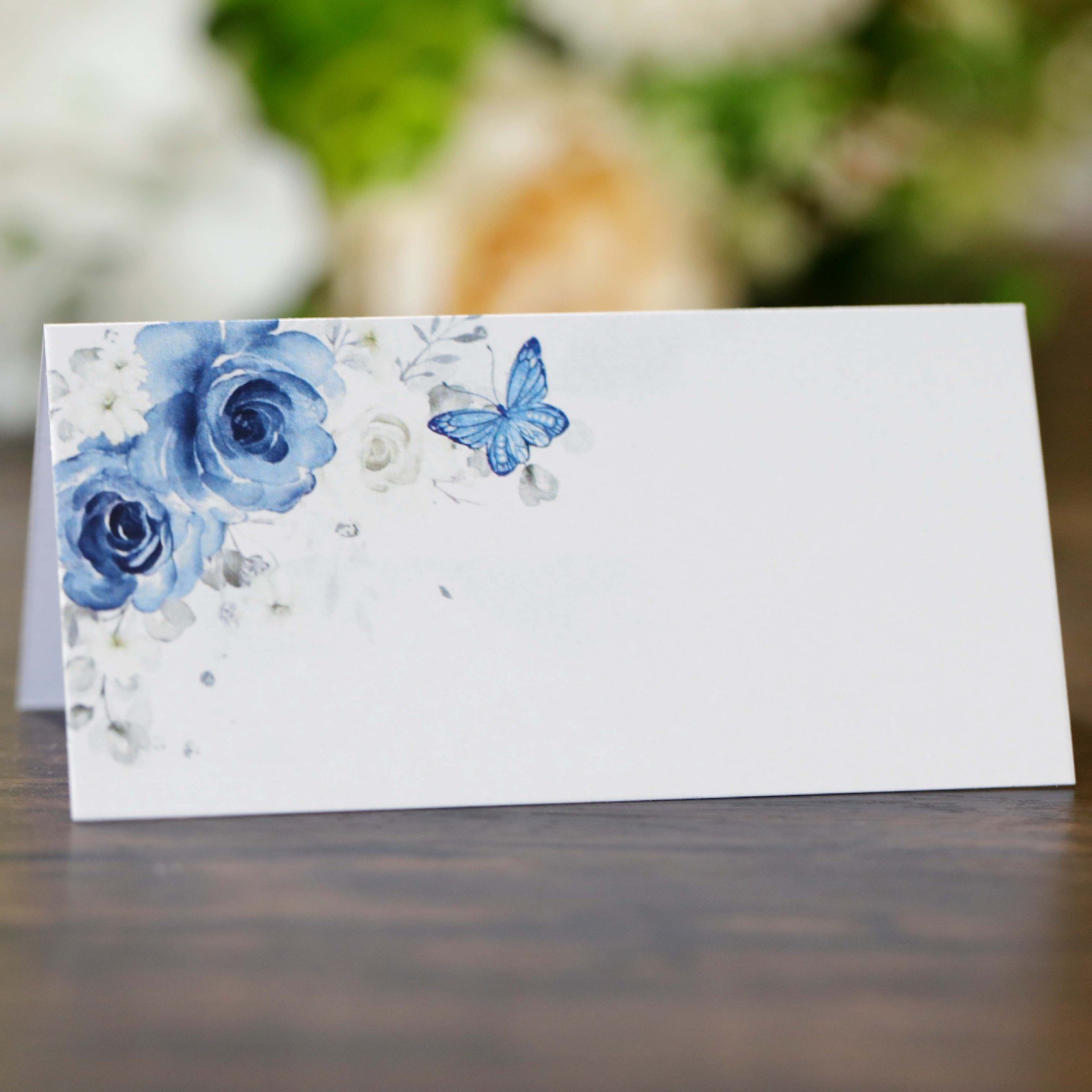 Direct Sales Rose Butterfly Seat Printing Wedding Handwriting Table Name Card Factory In Stock