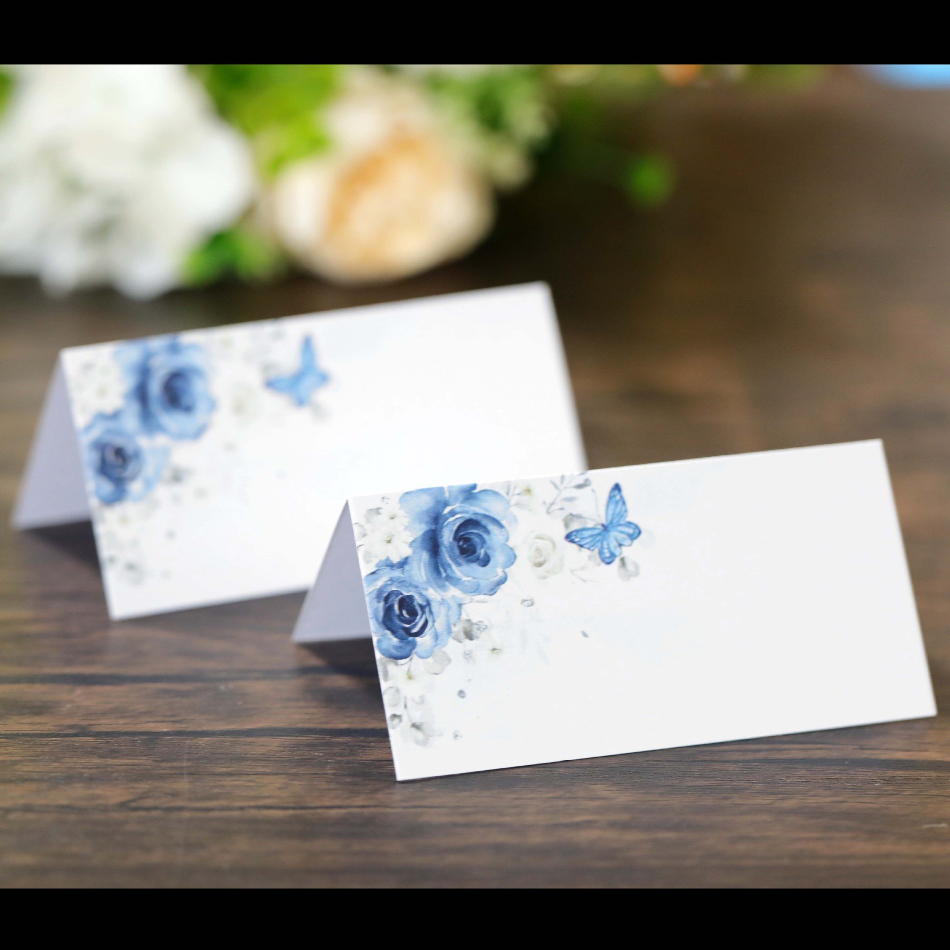 Direct Sales Rose Butterfly Seat Printing Wedding Handwriting Table Name Card Factory In Stock