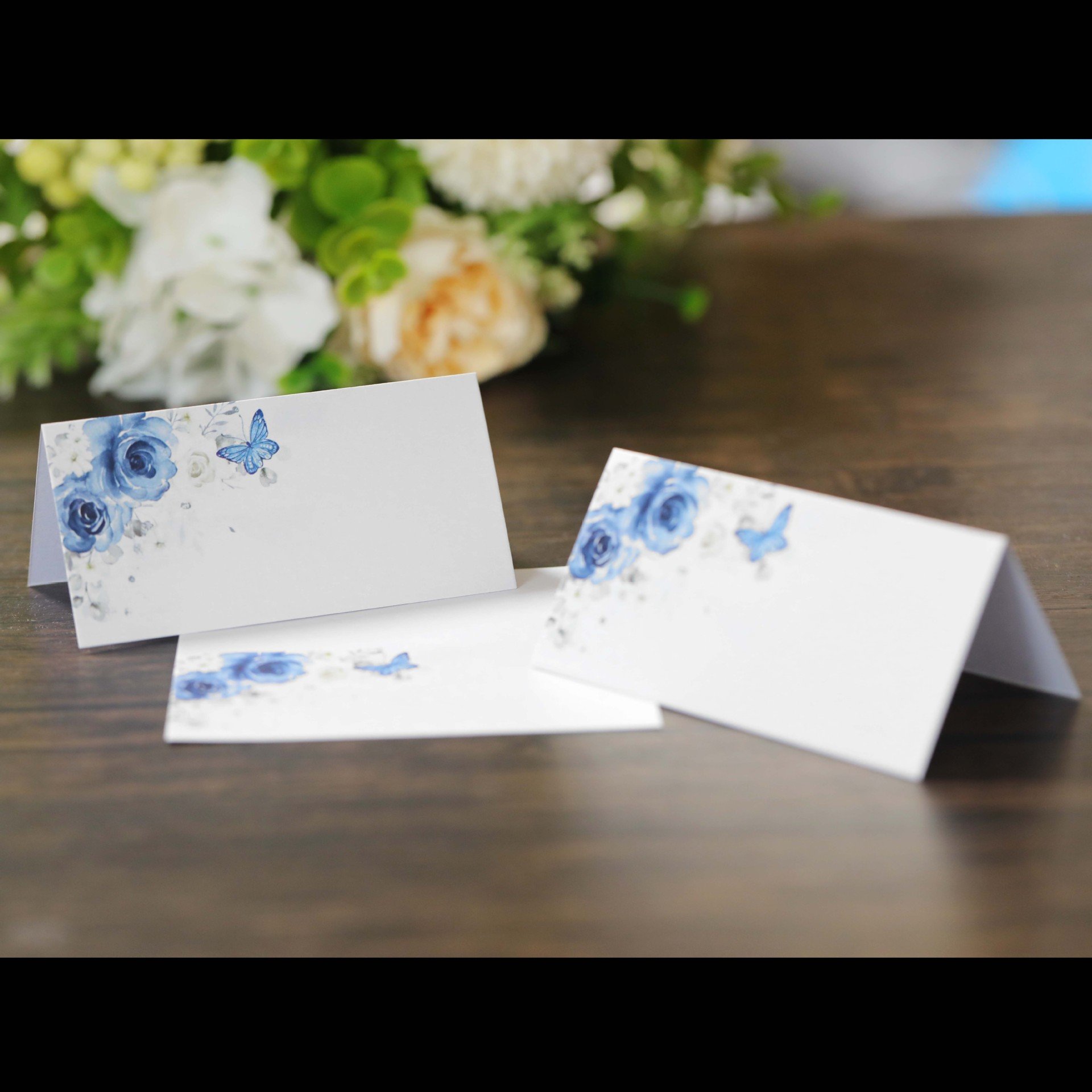 Direct Sales Rose Butterfly Seat Printing Wedding Handwriting Table Name Card Factory In Stock