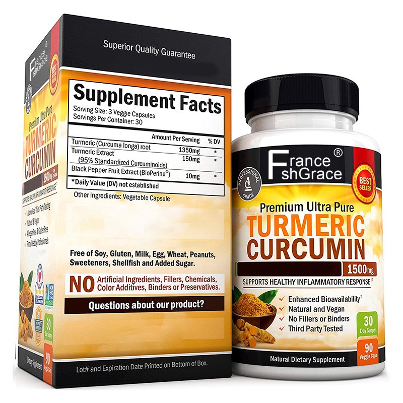 Turmeric Curcumin with Black Pepper Extract & Organic Tumeric 95% Curcuminoids,Vegan Joint Support Supplement.