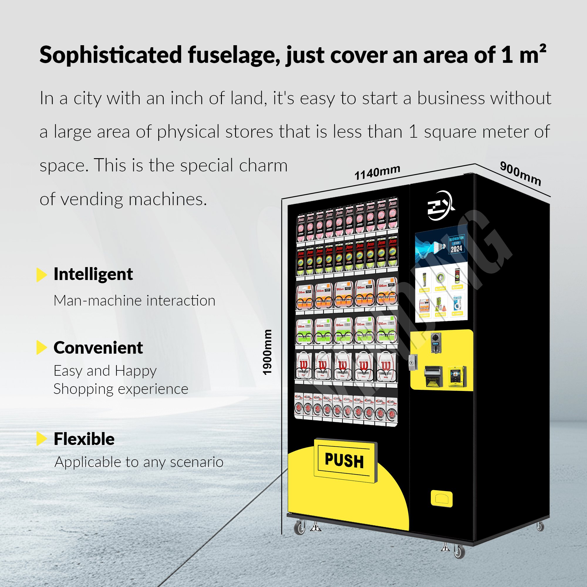 Sports and entertainment vending machines are placed in schools, sports centers, parks, and beaches