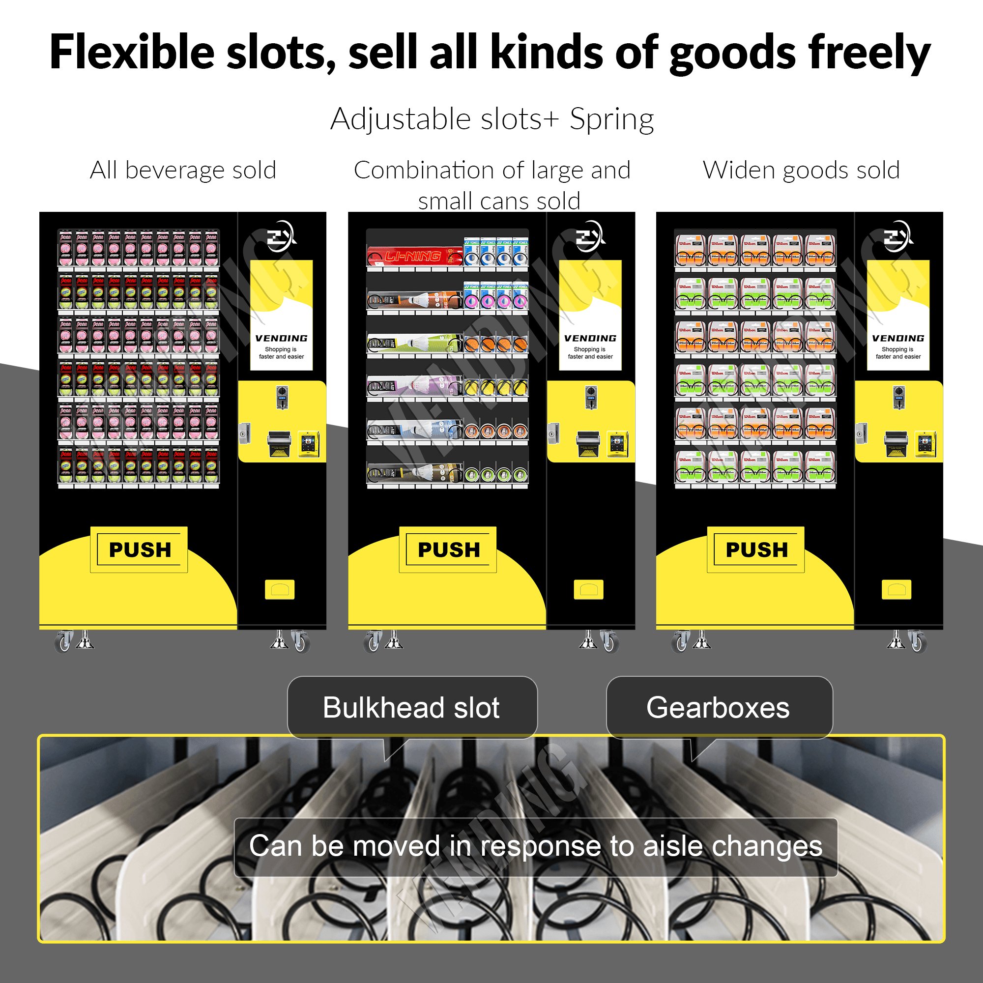 Sports and entertainment vending machines are placed in schools, sports centers, parks, and beaches