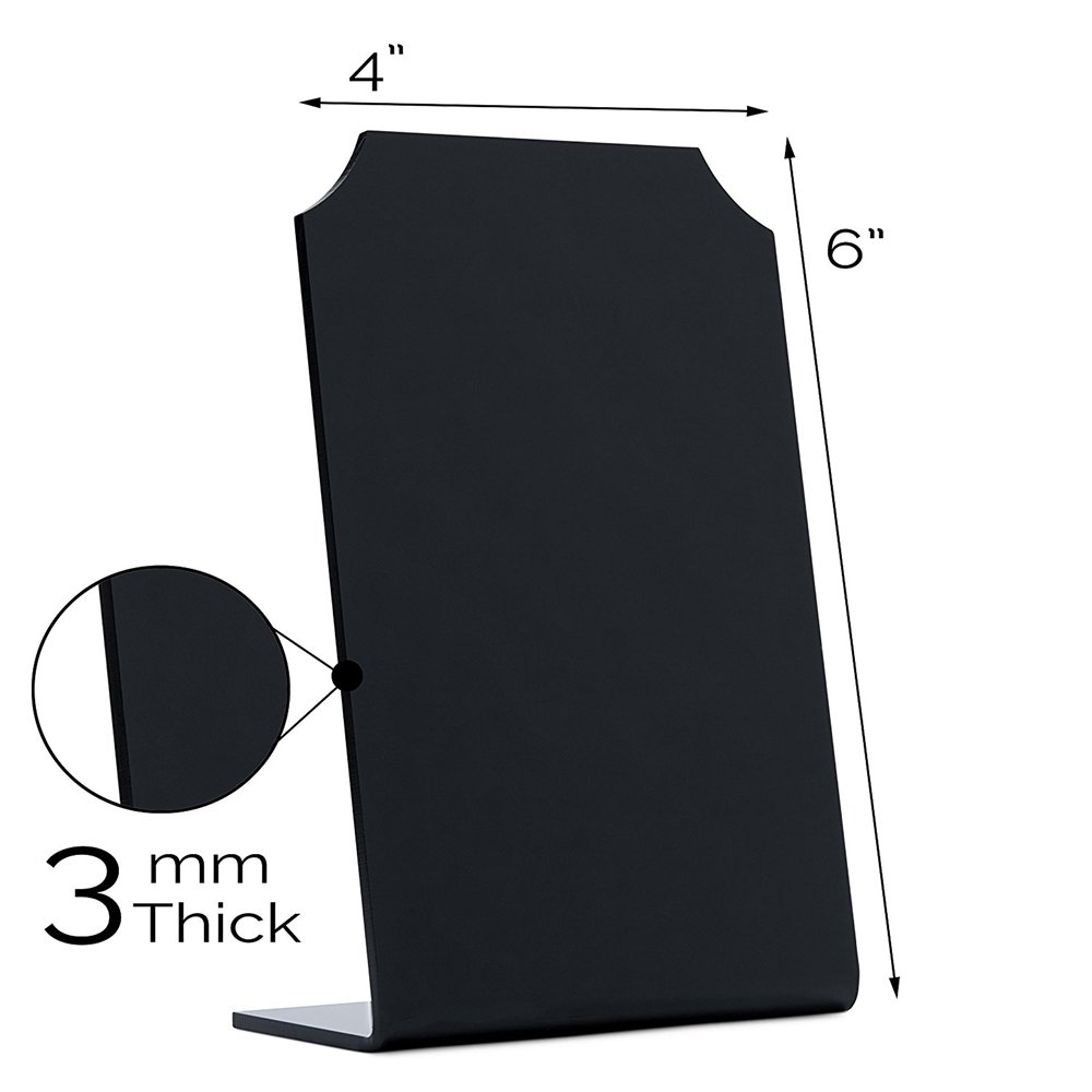 Small Black Acrylic Chalkboard Signs 4x6 Mini Blackboard With Stand Acrylic Menus & Place Cards