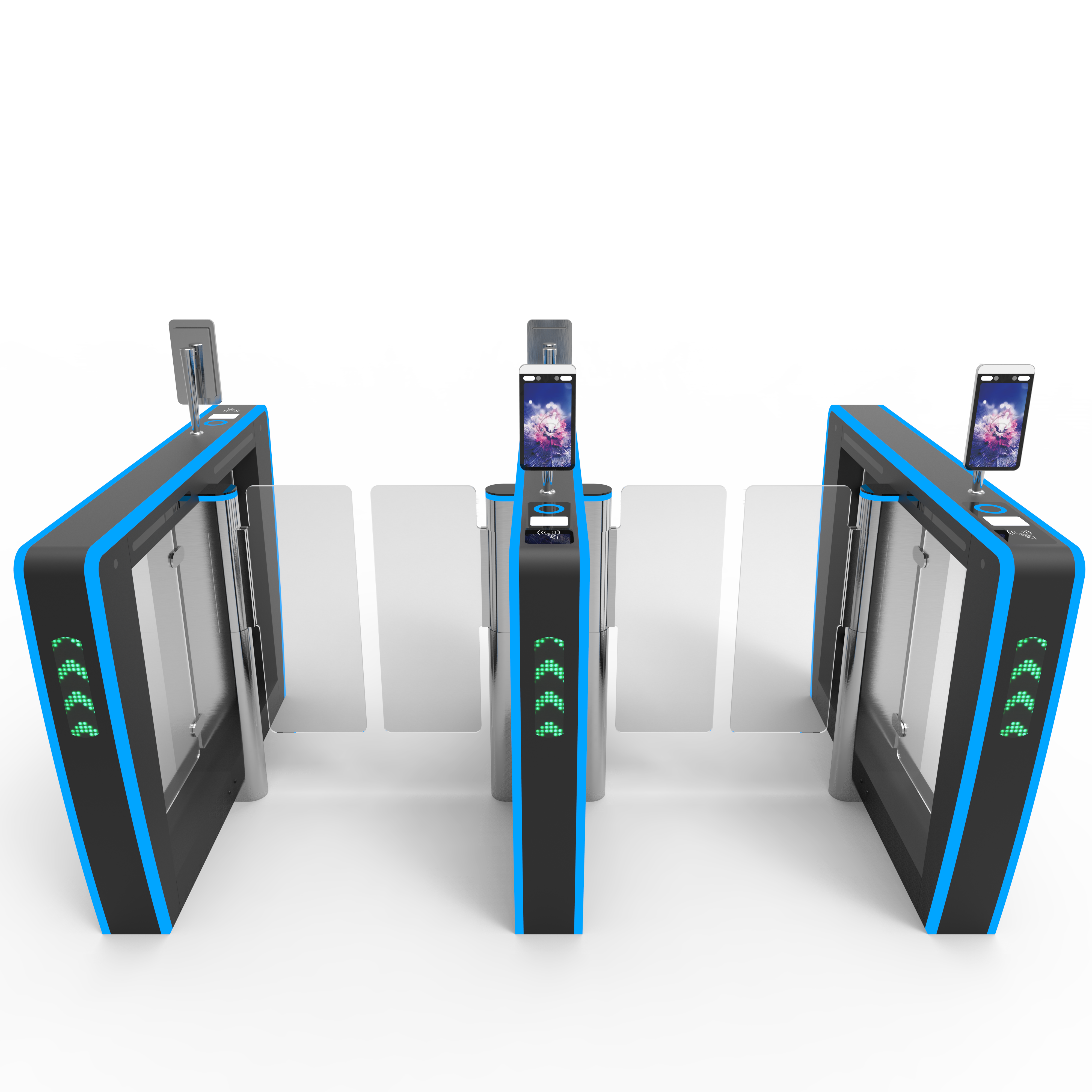 TDZ Speed Gate Swing Barrier Turnstile Servo Motor Facial Recognition RFID QR Fingerprint Face Recognition Gym Office Factory