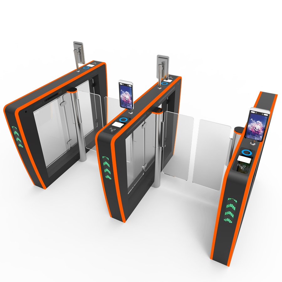 TDZ Speed Gate Swing Barrier Turnstile Servo Motor Facial Recognition RFID QR Fingerprint Face Recognition Gym Office Factory