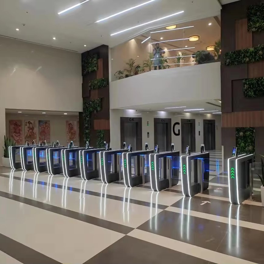 TDZ Speed Gate Swing Barrier Turnstile Servo Motor Facial Recognition RFID QR Fingerprint Face Recognition Gym Office Factory