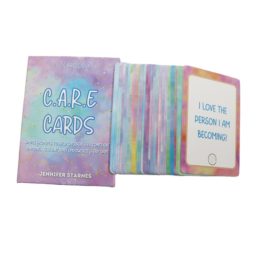 Customizable Size Boxed Individual Paper Cards For Playing Custom Printed Positive Affirmation Card Game With Personzed Logo