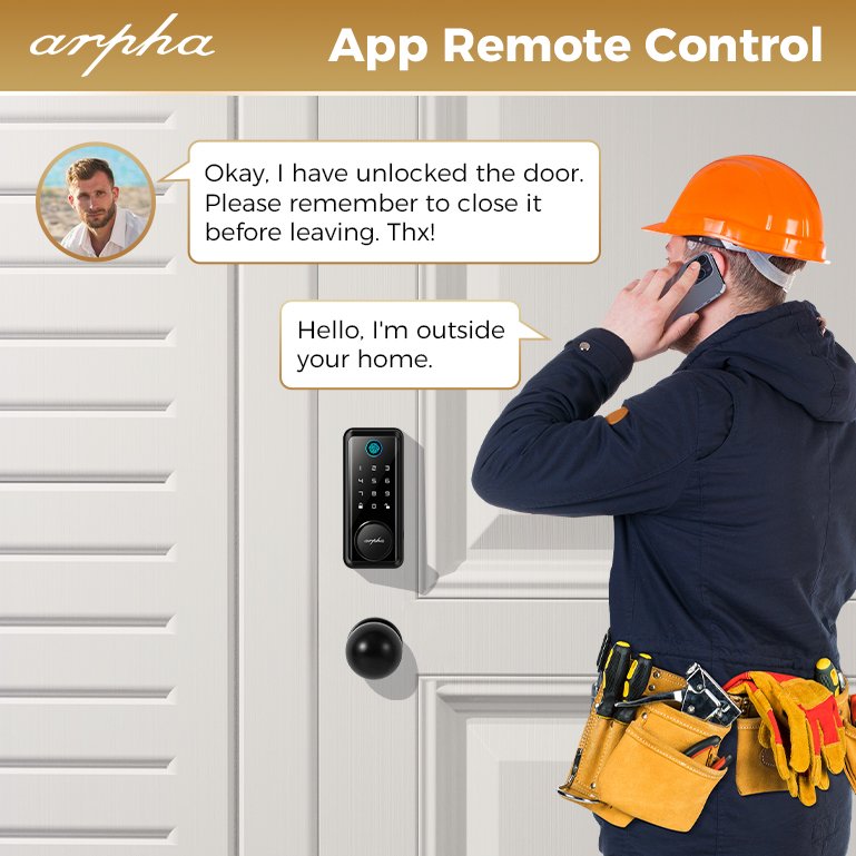 Arpha D601 Smart Lock Deadbolt Bluetooth Password Finger Print Lock Digital Lock For Home