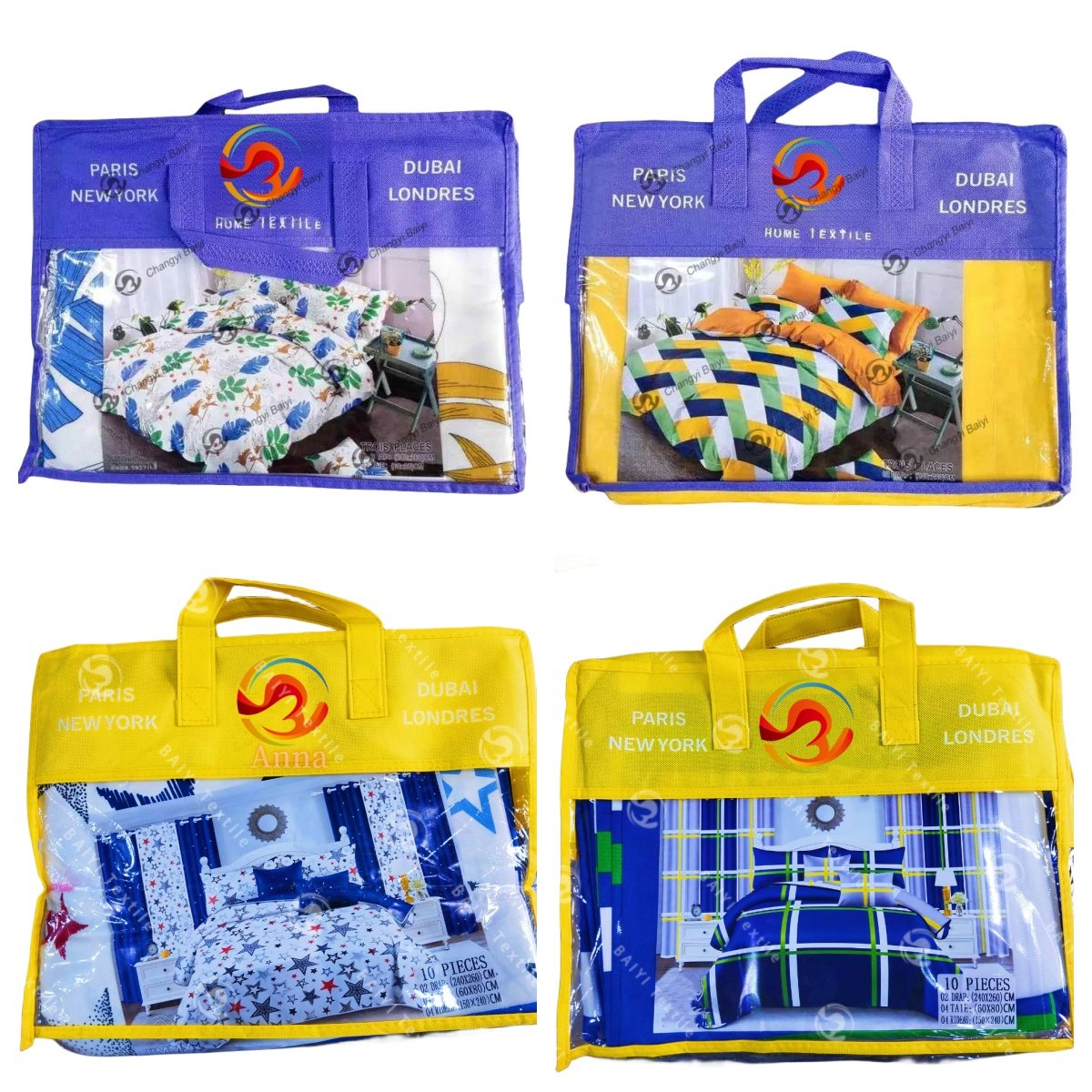 Factory bed sheet 4 pieces 3 places good quality flat sheet with pillowcases king size 100% cotton bed sheet set