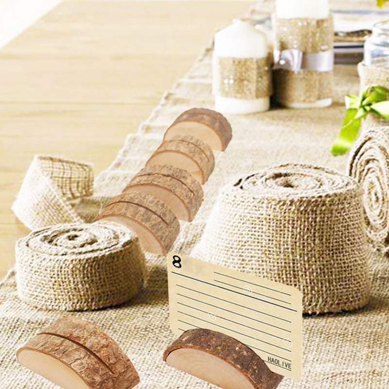 Natural Tree Stump Shape Wooden Clips School Office Supplies Wedding Party Message Folder Place Card Holder