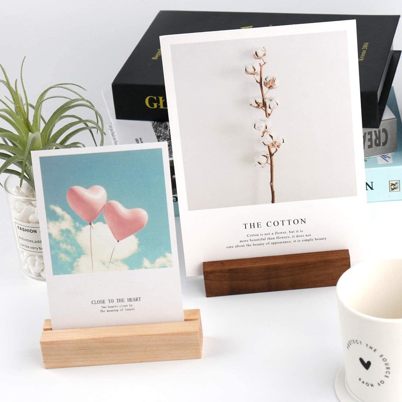 Natural Wood Menu Holders Table Number Display Stands Place Card Holders for Restaurant Cafe