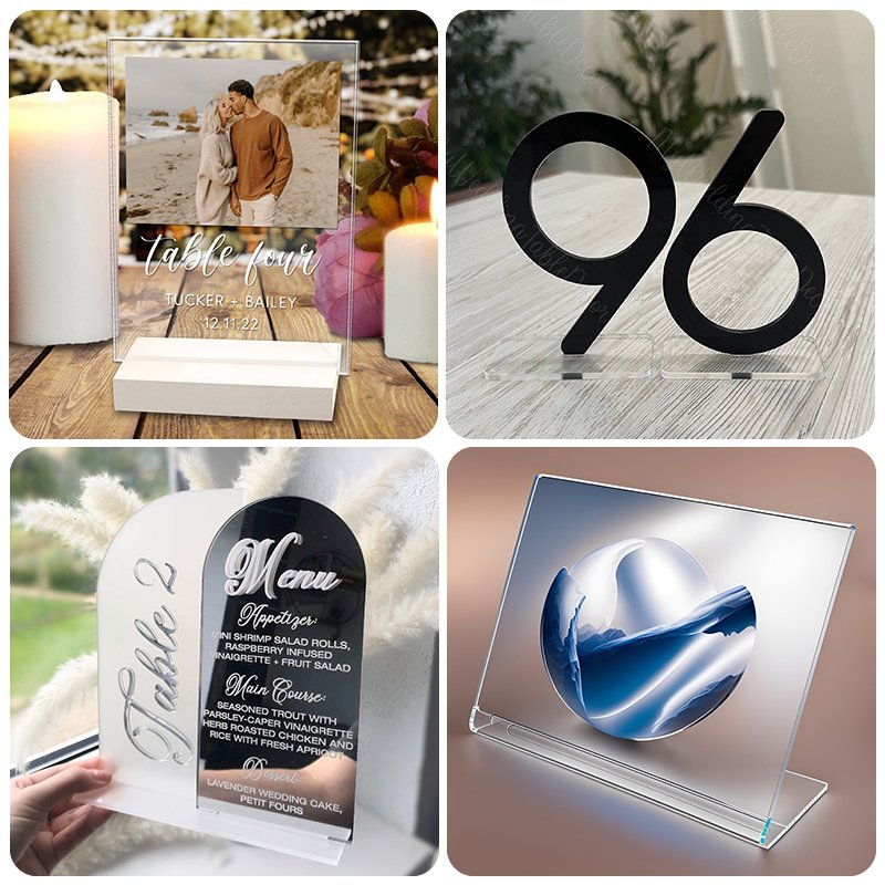 Custom Plexiglass Bar Display Signs For Business Acrylic Menu Display Table Top Acrylic Stands