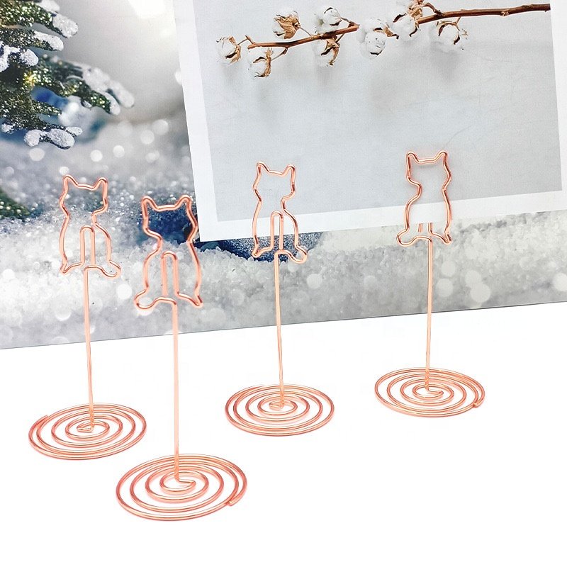 Metal Restaurant Hotel Table Number Holder Clips Wedding Place Card Holder Stand
