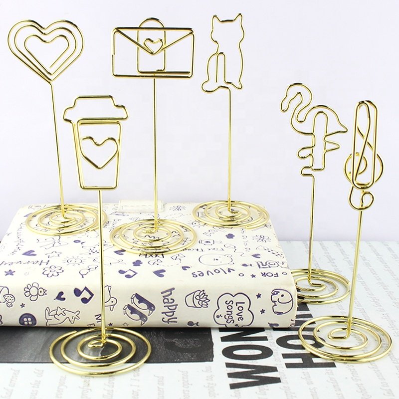 Metal Restaurant Hotel Table Number Holder Clips Wedding Place Card Holder Stand
