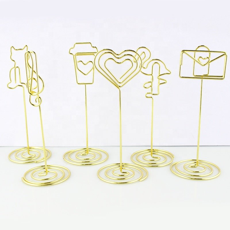 Metal Restaurant Hotel Table Number Holder Clips Wedding Place Card Holder Stand