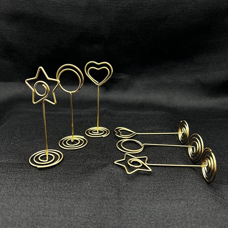 Metal Restaurant Hotel Table Number Holder Clips Wedding Place Card Holder Stand
