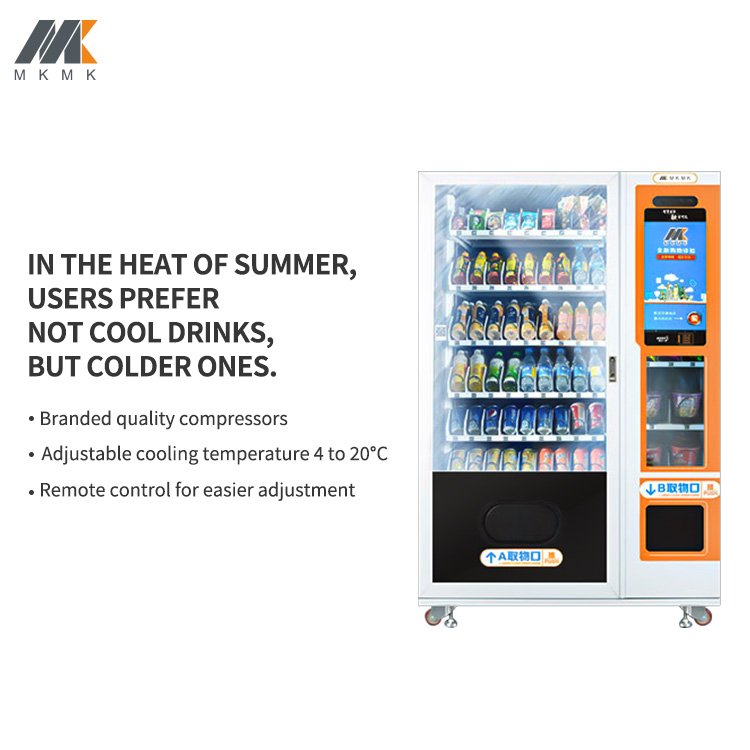 China Supplier OEM Custom Commercial Automatic Freezer Food Vending Machine With Double-Layer Tempered Glass