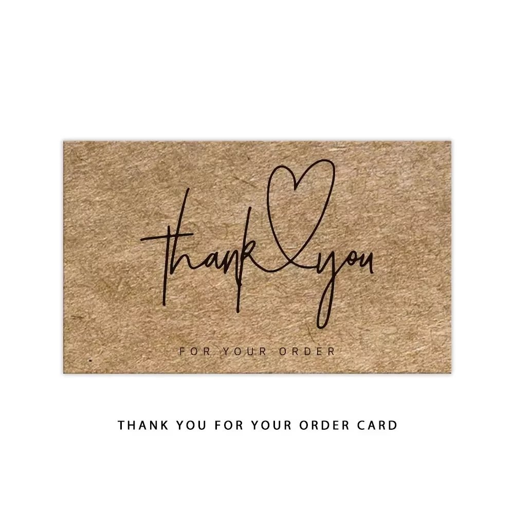 Wholesale Packaging Kraft Paper Thank You For Small Business Card Customized Size Card