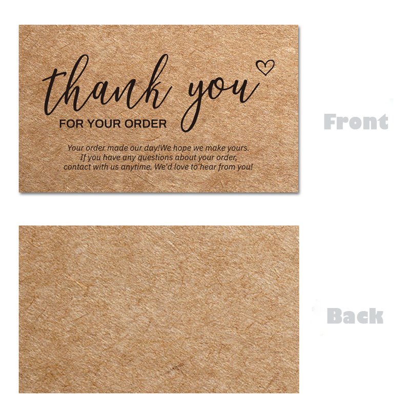 Wholesale Packaging Kraft Paper Thank You For Small Business Card Customized Size Card