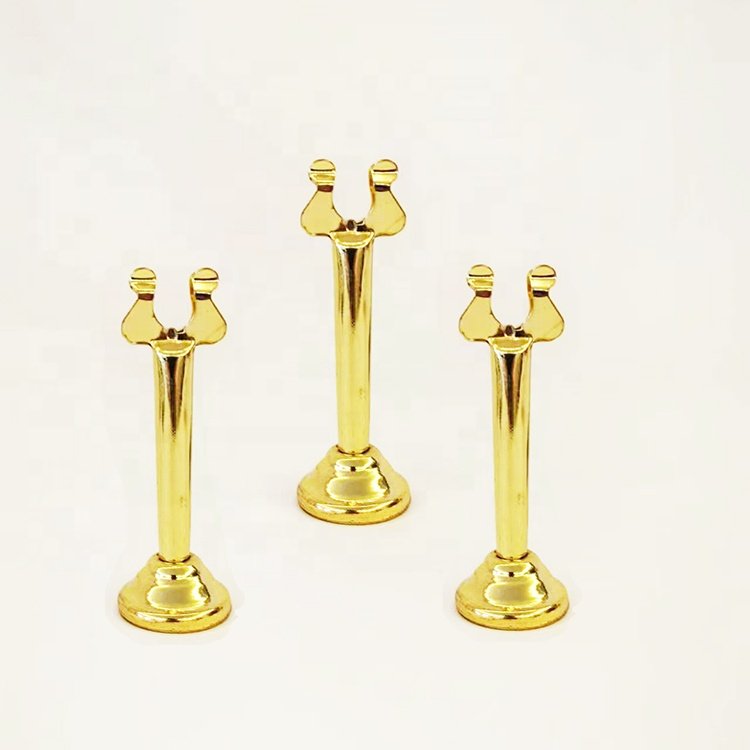 High Quality Restaurant Hotel Stainless Steel Golden Table Number Wedding Place Card Holder Stand