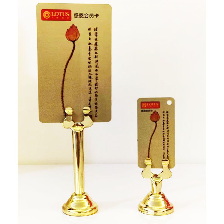 High Quality Restaurant Hotel Stainless Steel Golden Table Number Wedding Place Card Holder Stand